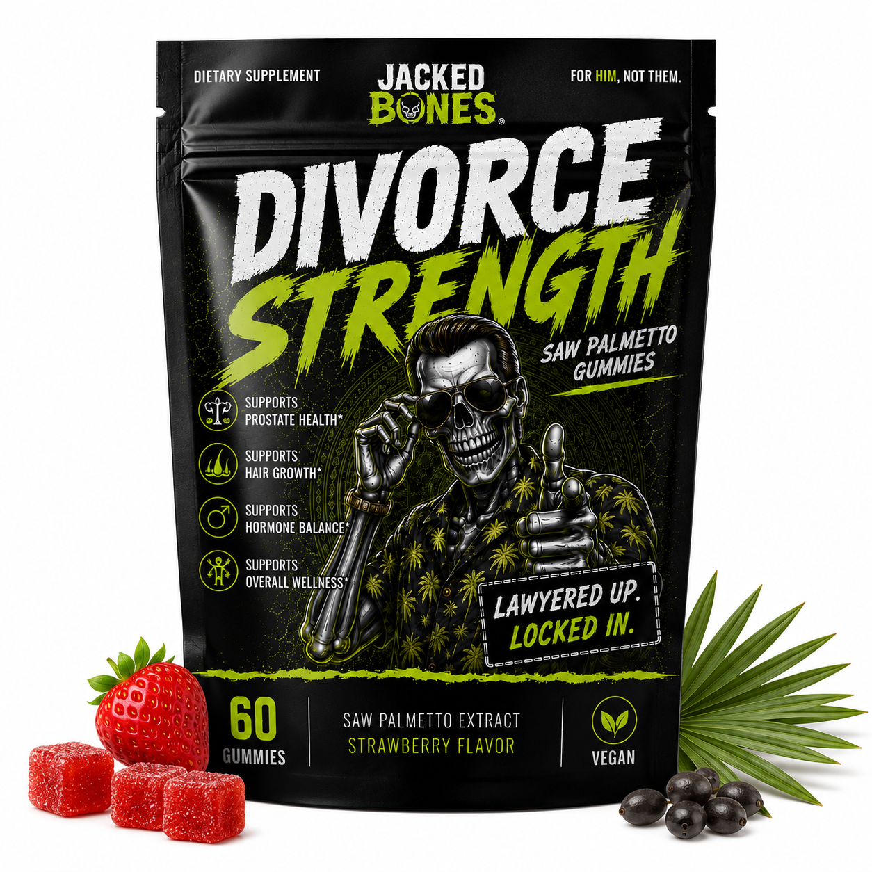 JACKED BONES® Divorce Strength: Saw Palmetto Gummies