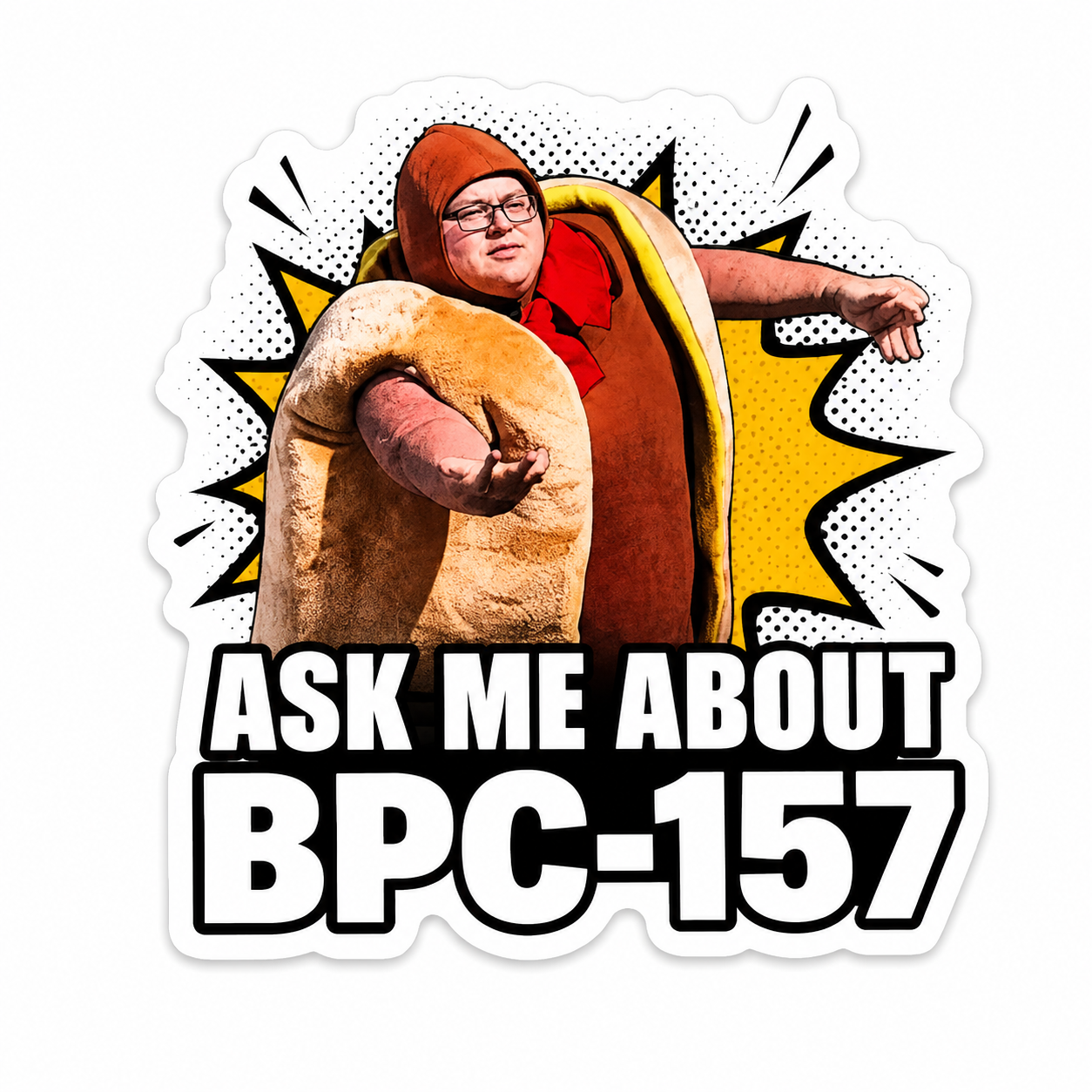 4"x3" Ask Me About.... Meme Sticker