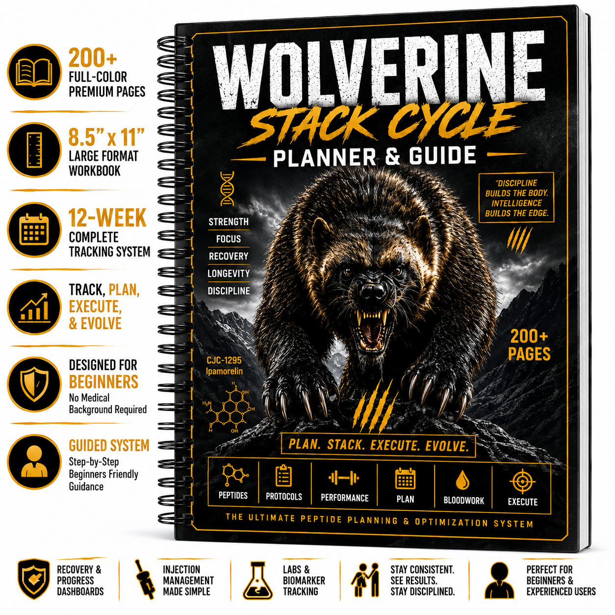 The Wolverine Protocol: 12 Week Peptide Cycle and Recovery Planner for BPC-157 & TB-500 Stack