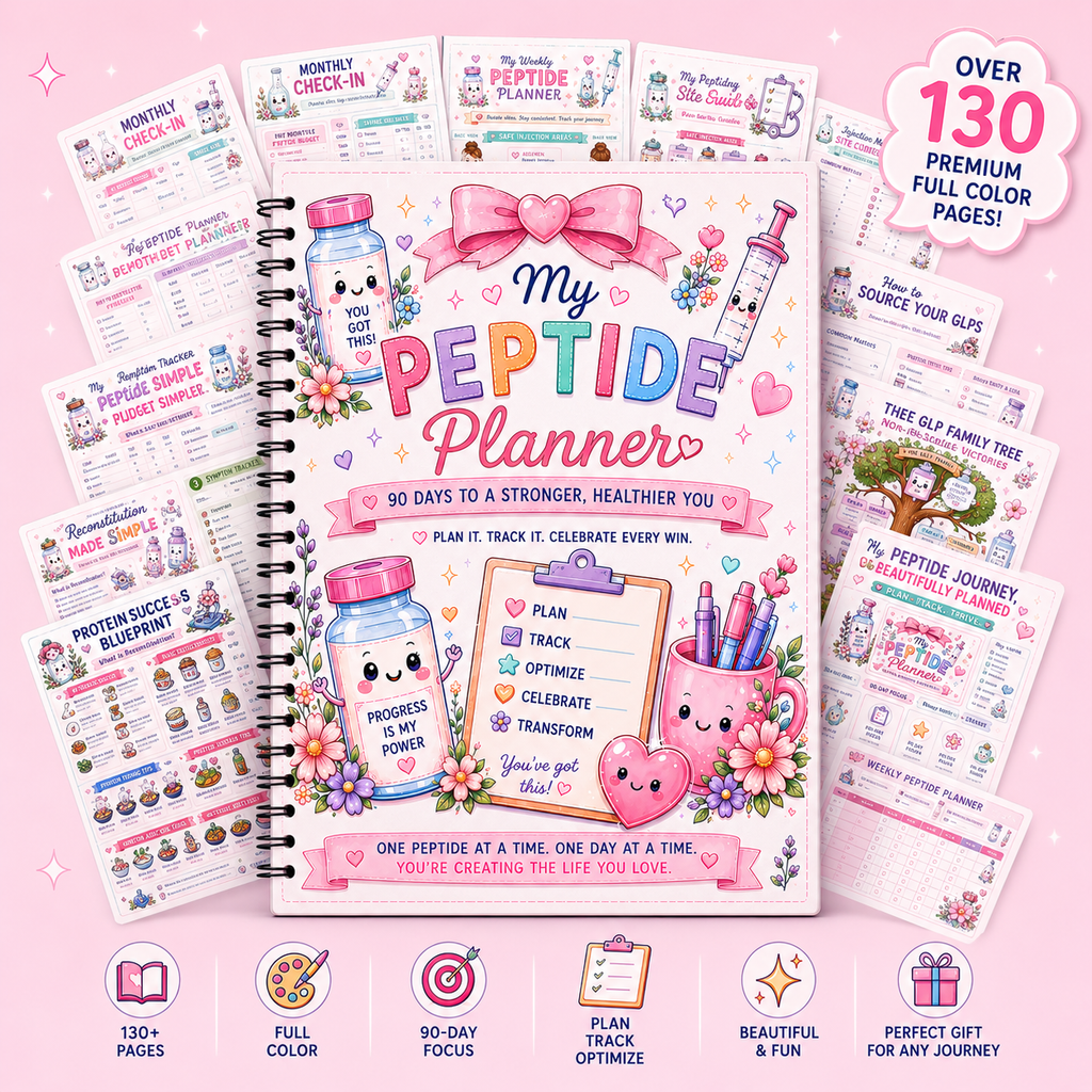 90 Day Beginner Peptide Guide & Planner for Women: GLPs & More