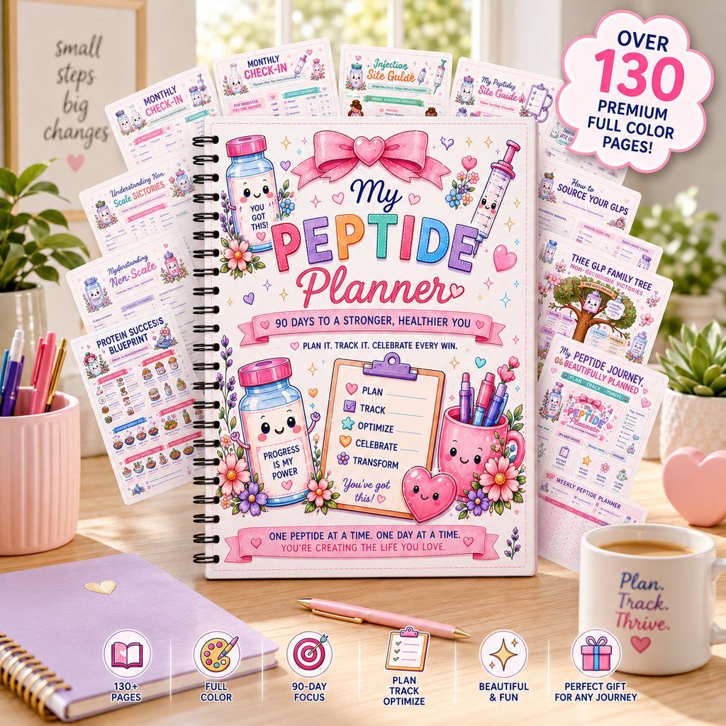 90 Day Beginner Peptide Guide & Planner for Women: GLPs & More