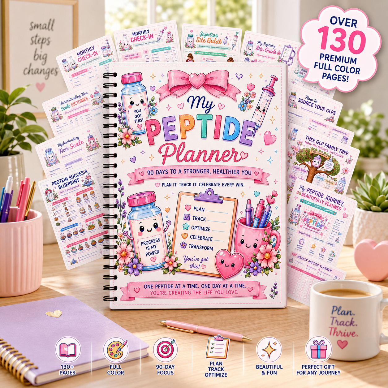 90 Day Beginner Peptide Guide & Planner for Women: GLPs & More